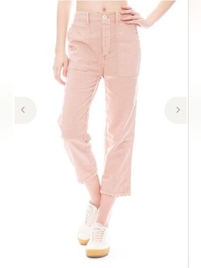 The Great Ric Rac Cargo Pants in Pastel Pink. Size